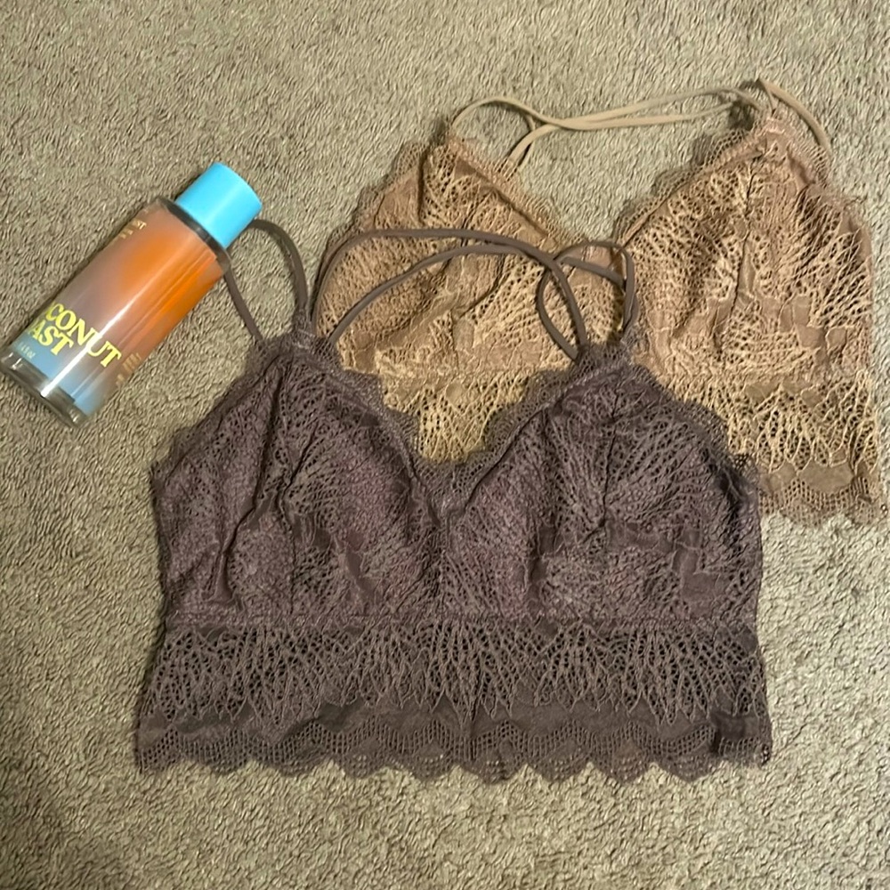 2 Lace Bralettes, NEW! OS 🩶